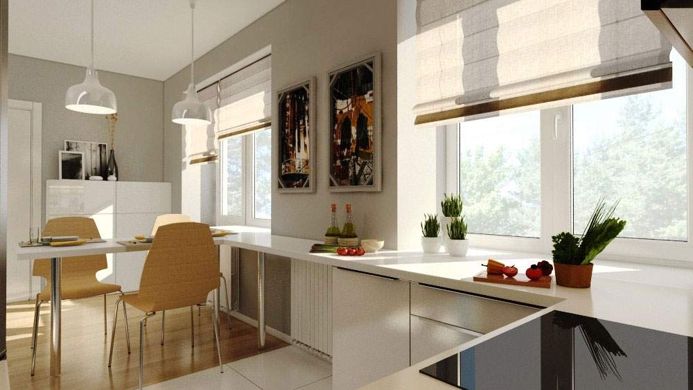 Дизайн кухни студии 20 кв м фото