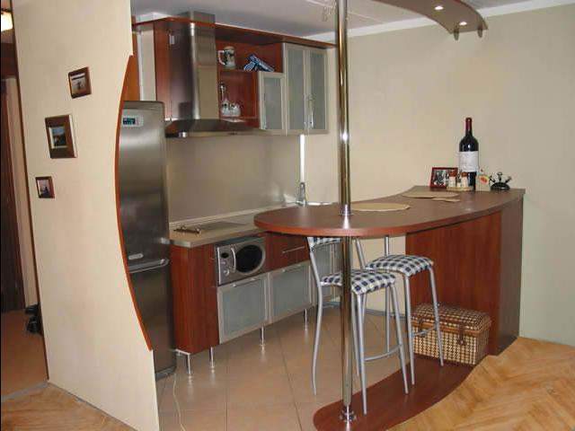 Дизайн маленькой кухни с барной стойкой фото