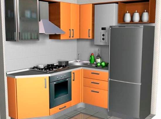 Дизайн маленькой кухни с газовой колонкой фото